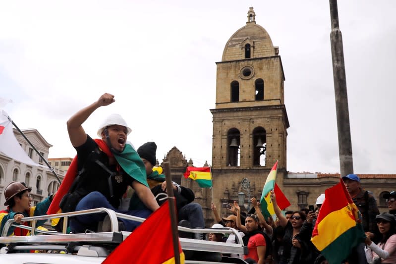 Protest against Bolivia's President Evo Morales in La Paz