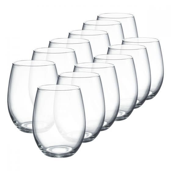 2) Luminarc Clear Stemless Wine Glasses