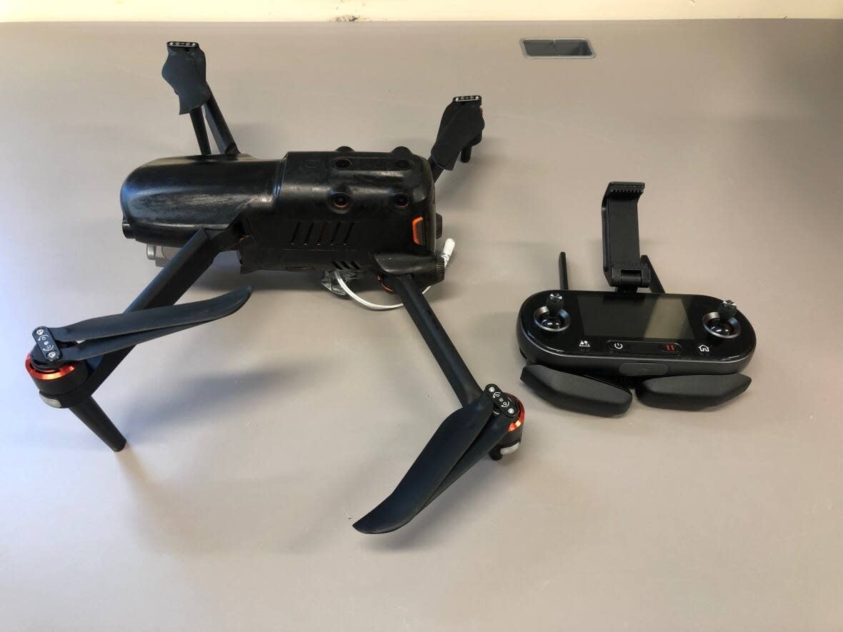 RCMP believe this drone was used to bring drugs into Stony Mountain Institution. (Submitted by RCMP - image credit)