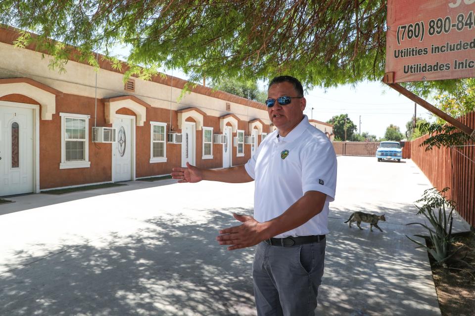Luis Olmedo talks about the small one-bedroom apartment where he grew up in Brawley. Olmedo is the executive director of Comite Civico del Valle.