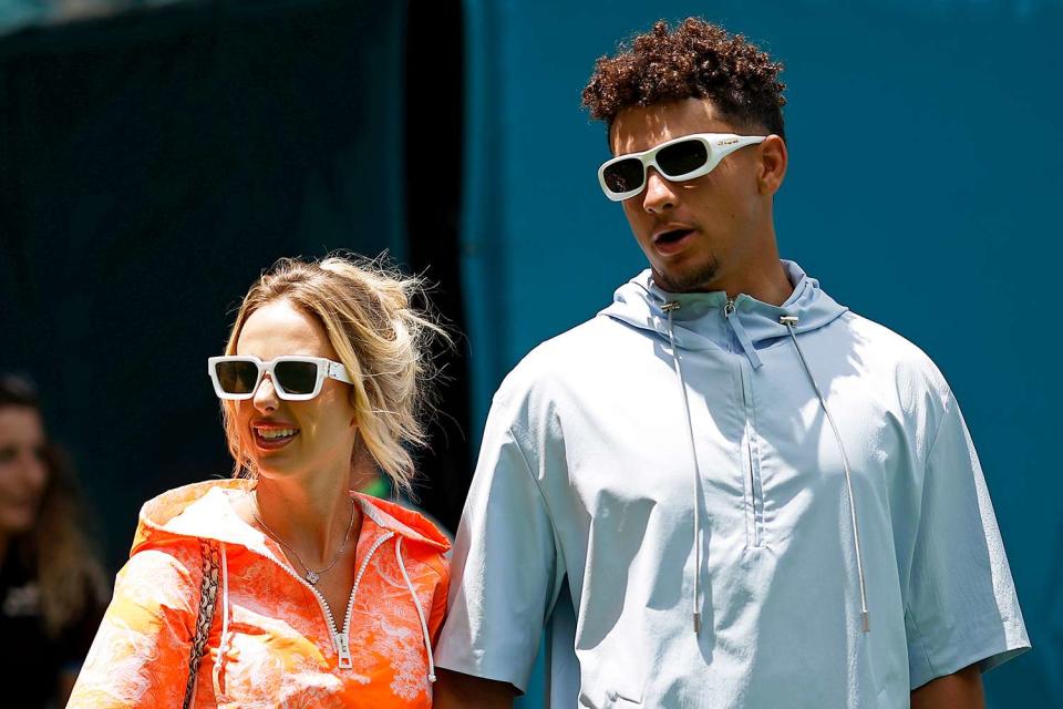 <p>Chris Graythen/Getty </p> Patrick Mahomes and Brittany Mahomes on May 04, 2024 in Miami, Florida.