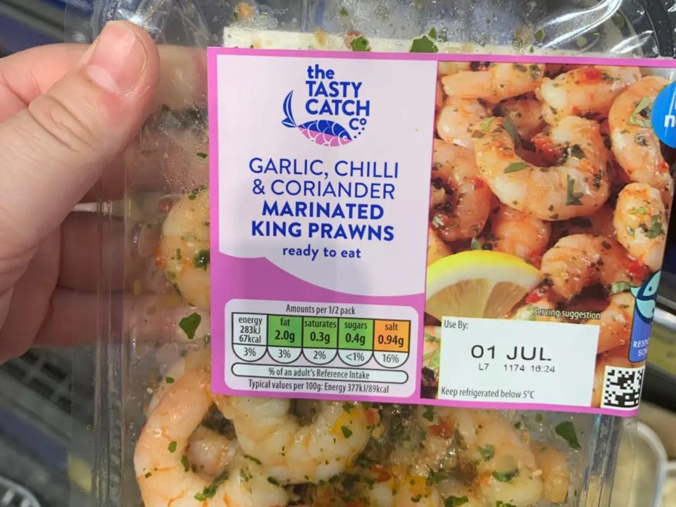 The Tasty Catch marinated prawns