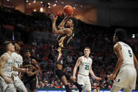 Florida State forward Malik Osborne (10) shoots the ball during the first half of an NCAA college basketball game against Miami on Saturday, Jan. 18, 2020, in Coral Gables, Fla. (AP Photo/Brynn Anderson)