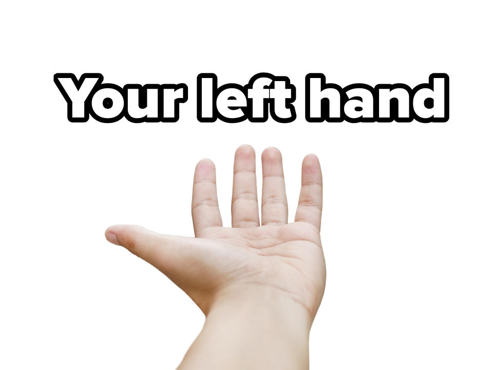 A close-up of an open hand against a plain white background. No text or additional context is present in the image