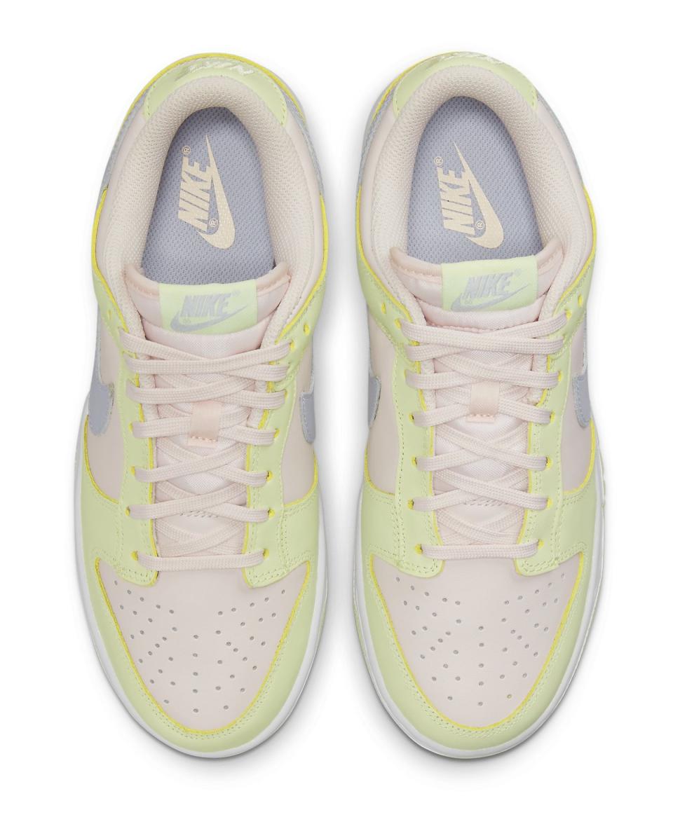 A top-down view of the Nike Dunk Low “Light Soft Pink.” - Credit: Courtesy of Nike