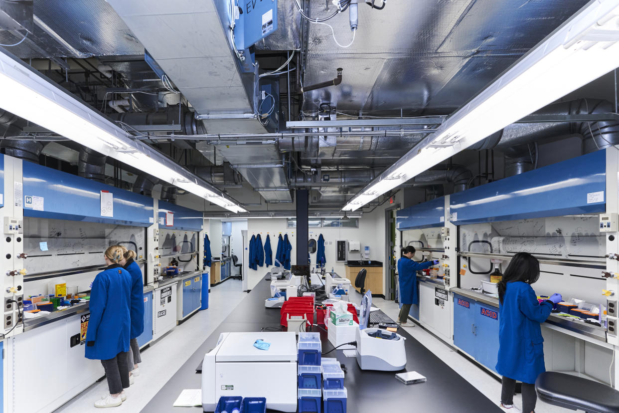 A research and development lab where Terray scientists create the recipes for the chemical molecules to be tested and refined. (Spencer Lowell/The New York Times)