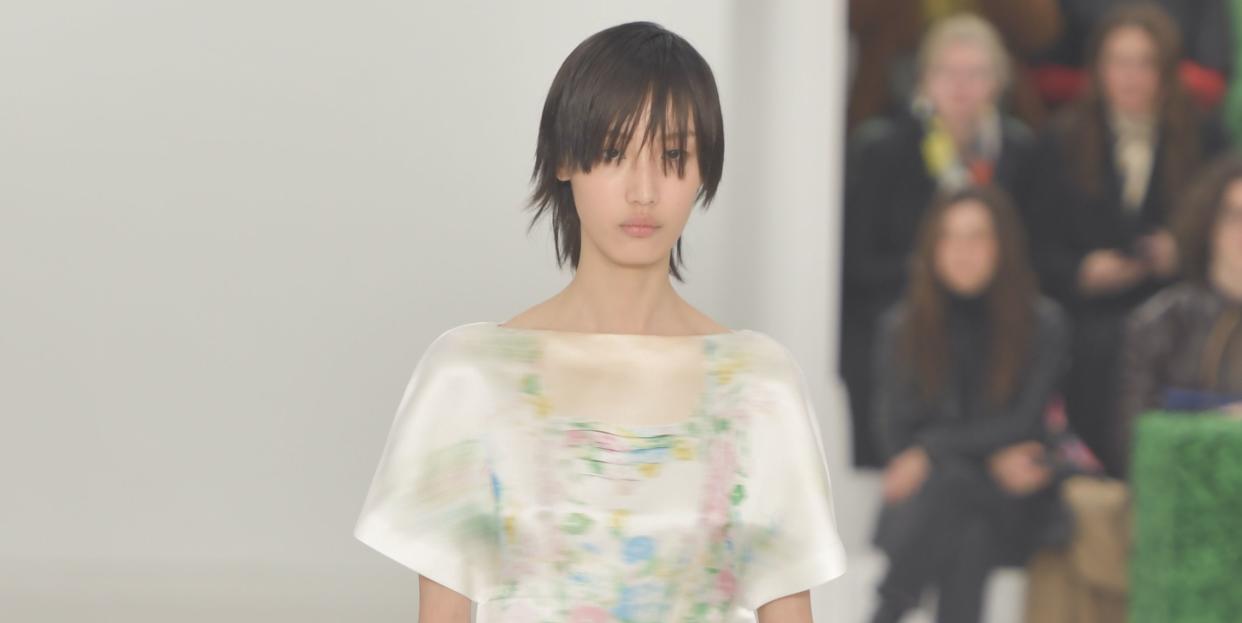 paris, france march 03 a model walks the runway during the loewe ready to wear fallwinter 2023 2024 fashion show as part of the paris fashion week on march 3, 2023 in paris, france photo by victor virgilegamma rapho via getty images