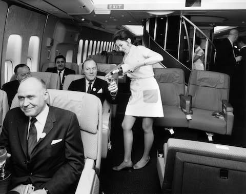 Short skirts were the order of the day for Pan American Airways in the 1970s - Credit: getty