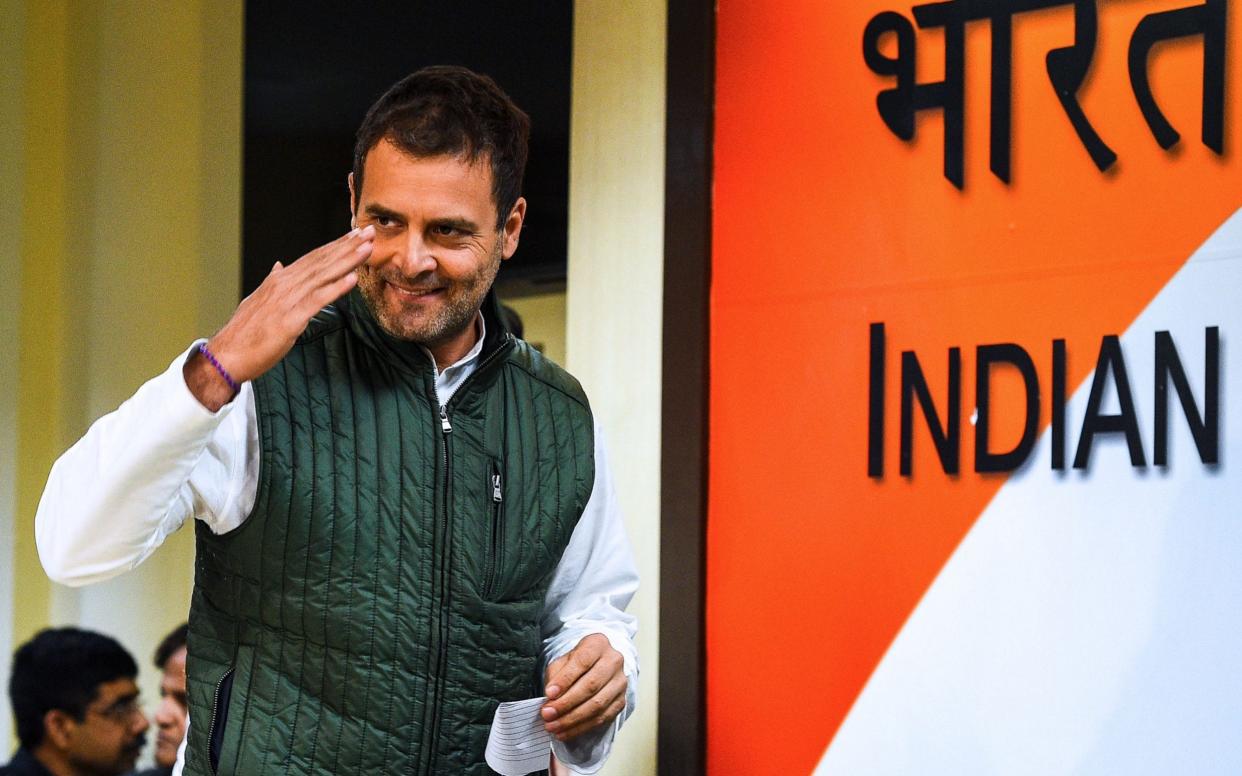 Rahul Gandhi was beaten by police as he attempted to travel to the victim's home district of Hathras - Chandan Khanna/AFP