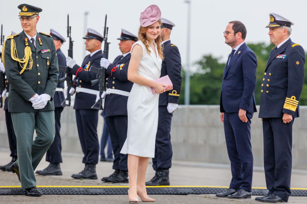 ghent, belgium june 25 princess elisabeth of belgium arrives prior to christen the oceanographic research vessel belgica on june 25, 2022 in ghent, belgium the rv belgica will play a key role in belgian and european marine research in the coming decades thanks to the new ship, marine scientists will be able to continue and expand their multi day or multi week expeditions in belgian waters and beyond photo by olivier matthysgetty images