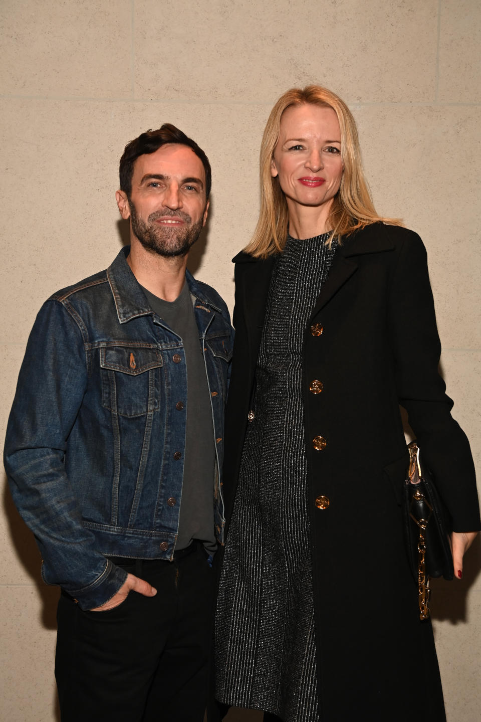 PARIS, FRANCE - OCTOBER 05: Designer Nicolas Ghesquiere and Delphine Arnault at the Louis Vuitton Cocktail Womenswear Spring/Summer 2022 as part of Paris Fashion Week on October 05, 2021 in Paris, France. (Photo by Pascal Le Segretain/Getty Images For Louis Vuitton)