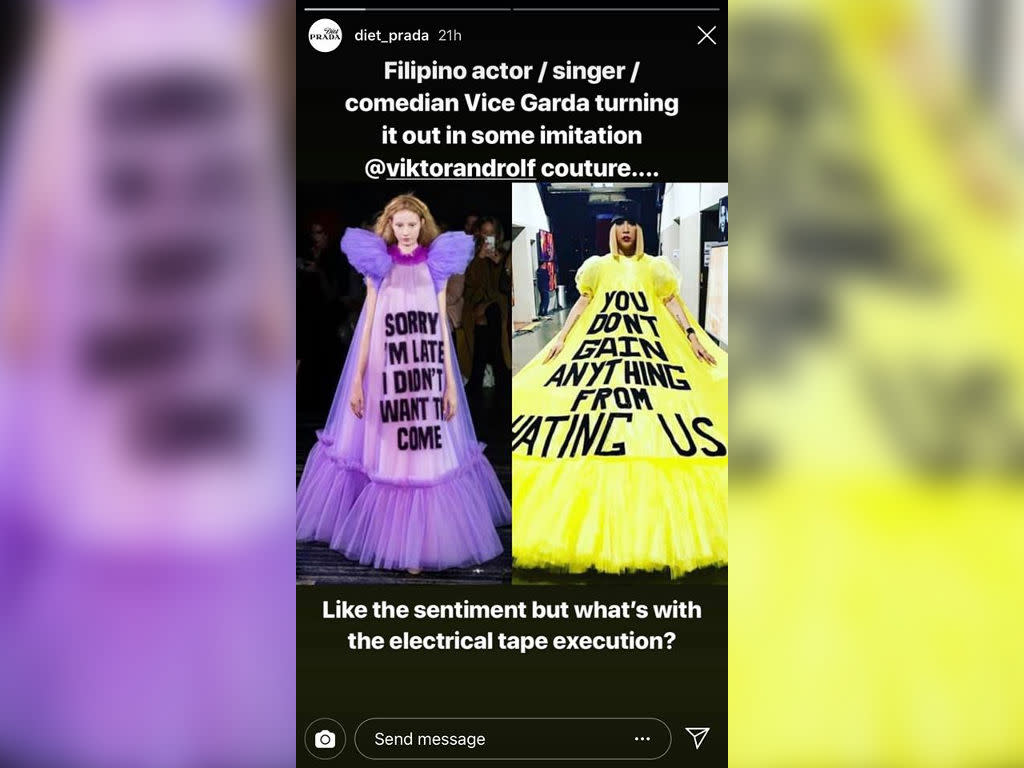 Vice Ganda called out by Diet Prada for supposedly wearing high-fashion  knockoffs