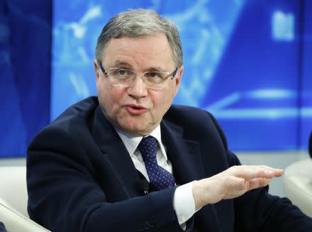 FILE PHOTO: Bank of Italy Governor Ignazio Visco attends the session 'Recharging Europe' in the Swiss mountain resort of Davos January 23, 2015. REUTERS/Ruben Sprich