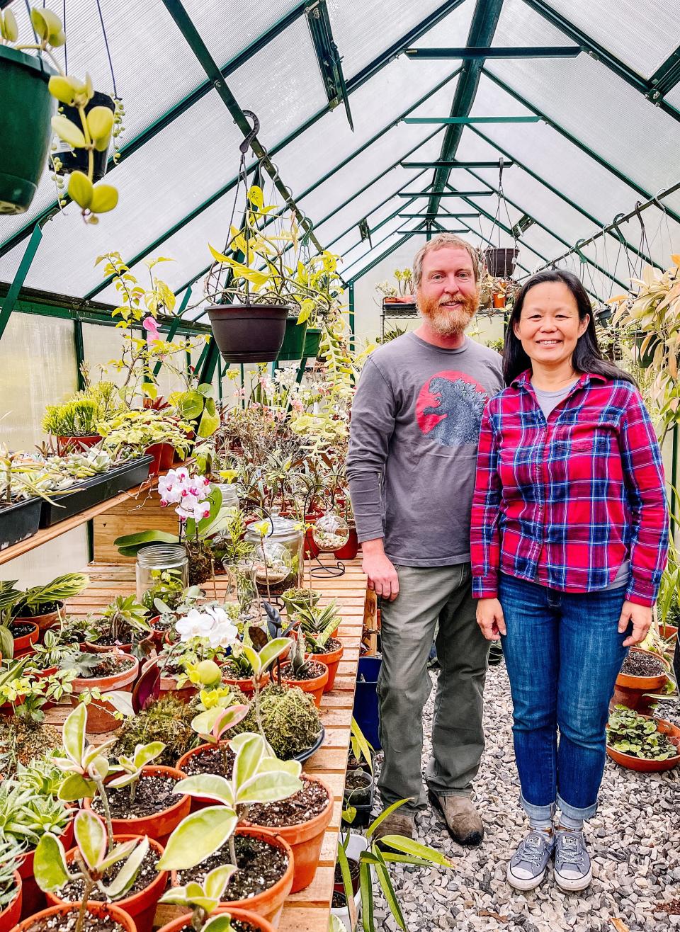 Ian and Terumi Watson started Plant Curators as a “side quest” in addition to their full-time jobs as horticulturists. “The landscaping horticultural industry is very taxing on your body over time. With Plant Curators, we can still have our foot in the plant world without the hard manual labor,” Ian said. Fountain City, April 12, 2022.