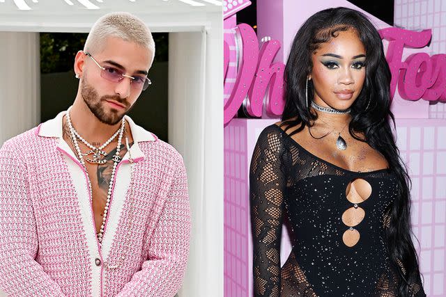 <p>getty (2)</p> Maluma, Saweetie