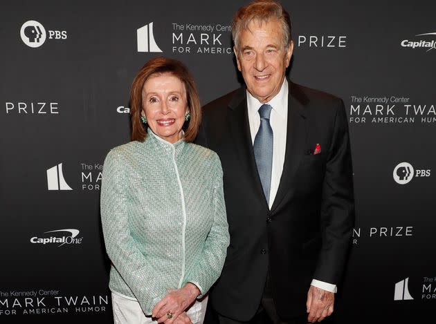 House Speaker Nancy Pelosi is seen with her husband, Paul Pelosi, in April. (Photo: Paul Morigi via Getty Images)