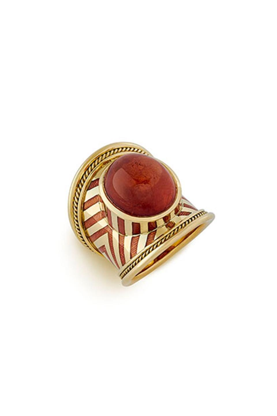 Mandarin Garnet Tapered Templar Ring