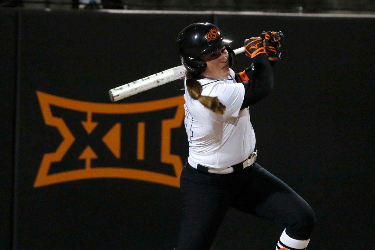 OSU freshman first baseman Karli Godwin has become a fixture in the heart of the lineup as the Cowgirls prepare to host No. 2 Texas.