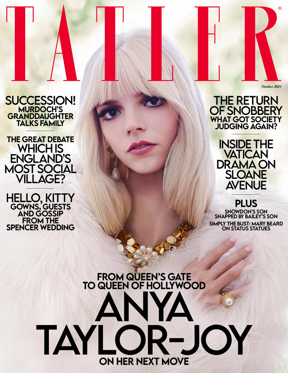 The October issue of Tatler features Anya Taylor-Joy (Tatler/Jack Waterlot)