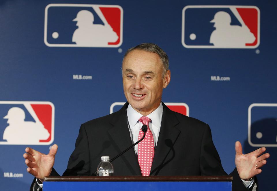 New commish Rob Manfred rules baseball at a time when the game has never been more profitable. (AP)