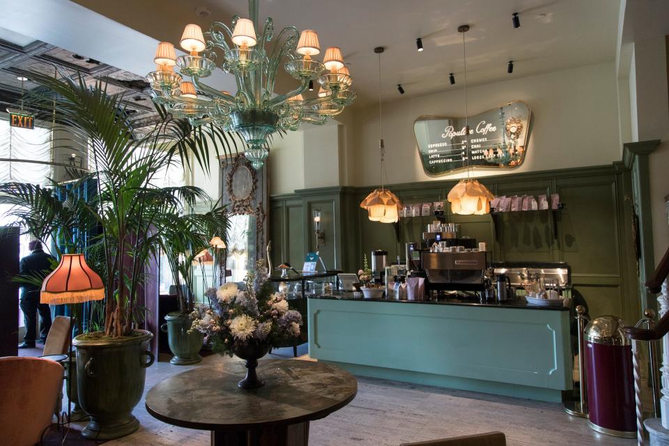 The lobby of the Siren Hotel on Broadway Street in Detroit.