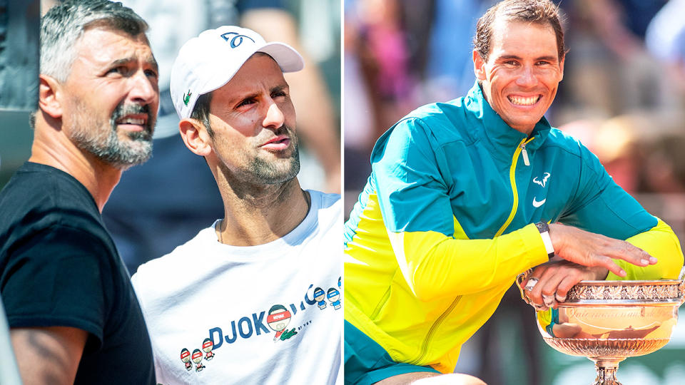 Novak Djokovic, Goran Ivanisevic and Rafa Nadal, pictured here at the French Open.