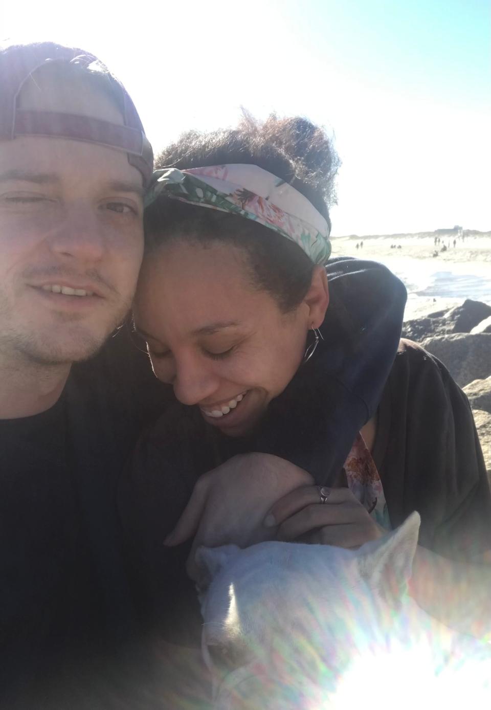 Chase VanLeeuwen, 30, takes a selfie with his fiancé, Jasmine Greenwood. Since an armed robbery at a recording studio in West Asheville Dec. 22, Greenwood said she feels VanLeeuwen has been unfairly ripped away from her and everyone else who loved and needed him.