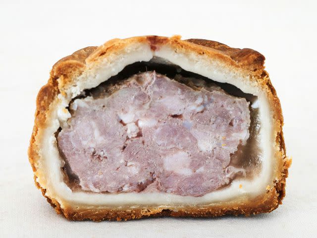 Interior of a Melton Mowbray pork pie.