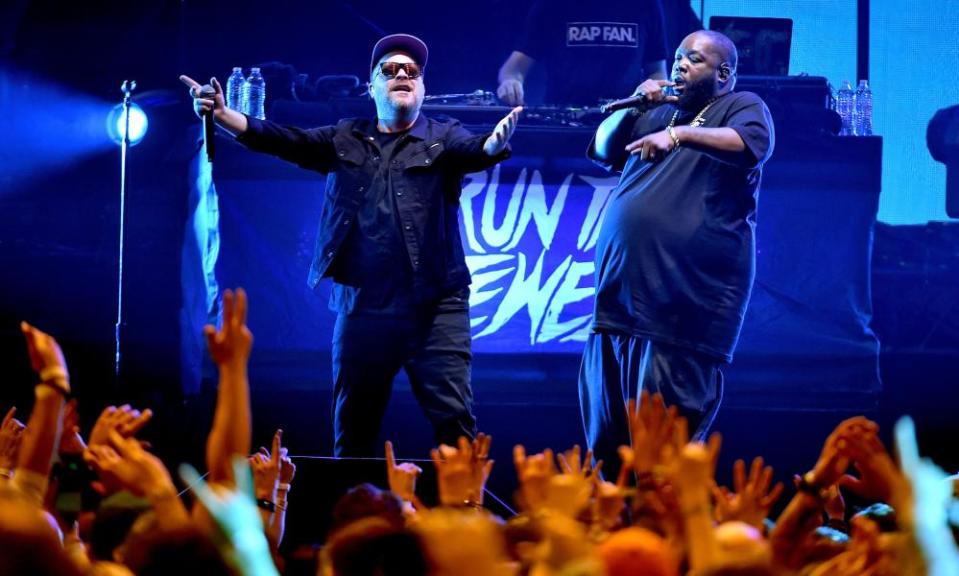 El-P and Killer Mike of Run the Jewels on stage in Atlanta, Georgia, in 2019