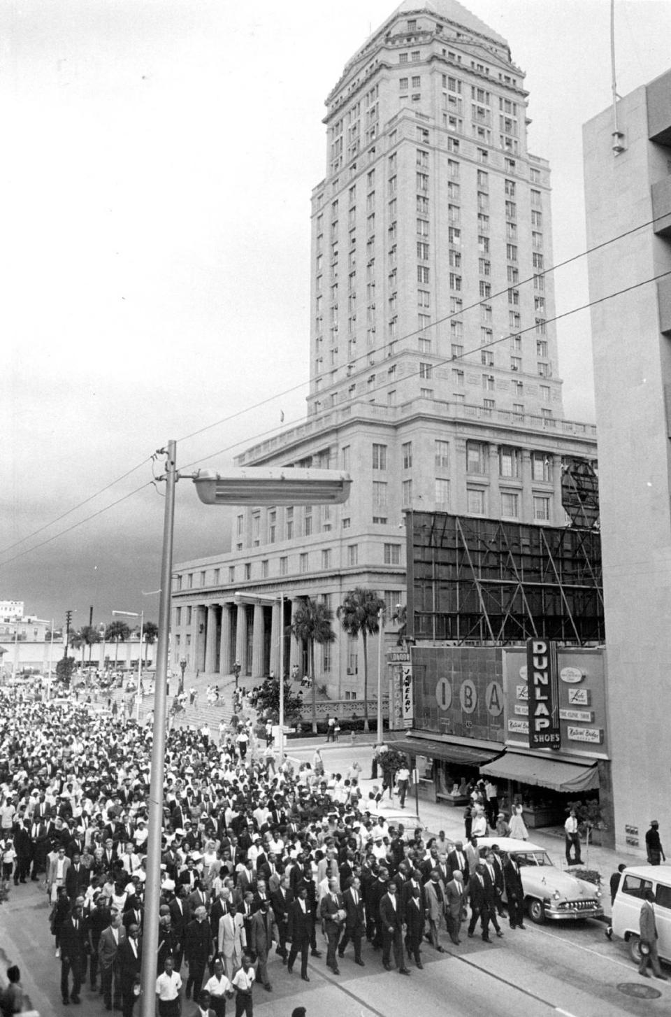 A parade in 1963 on Flagler. Miami Herald File