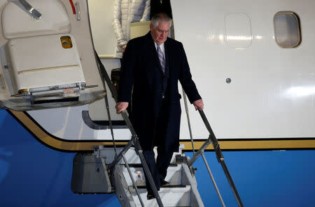 U.S. Secretary of State Rex Tillerson arrives at Haneda International Airport in Tokyo, Japan March 15, 2017. REUTERS/Toru Hanai