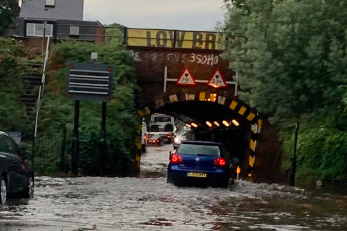 Flooding in Raynes Park, south west London (ClareBKing/Twitter)