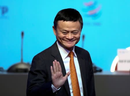 Alibaba Group Executive Chairman Jack Ma gestures as he attends the 11th World Trade Organization's ministerial conference in Buenos Aires, Argentina December 11, 2017. REUTERS/Marcos Brindicci/Files