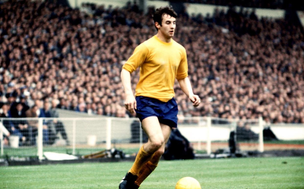 Jimmy Husband in action at Wembley for Everton in the 1968 FA Cup final, a 1-0 defeat to West Bromwich Albion