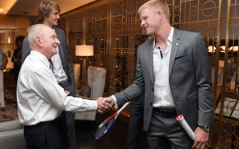 Kyle Edmund meets Rod Laver - Credit: Getty Images