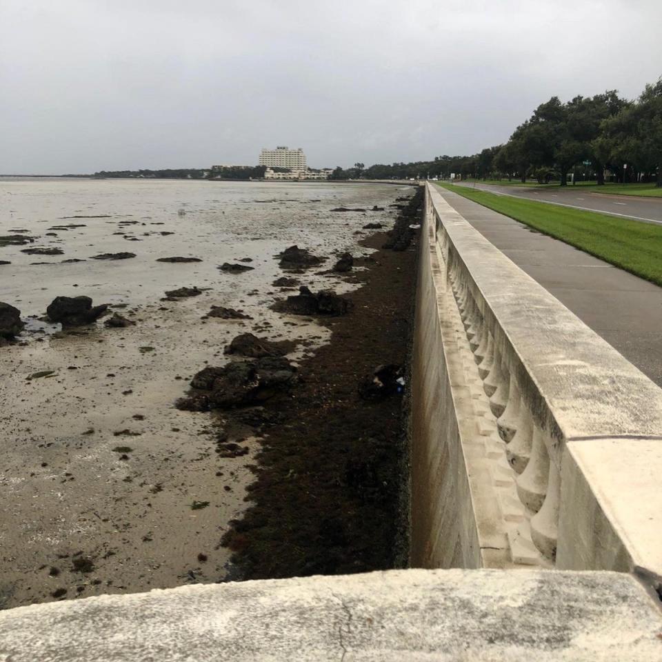 Part of Tampa Bay sits empty as waters rushed out with Hurricane Ian incoming along the Gulf of Mexico (Tampa Police)