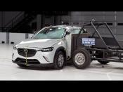 <p>The smallest SUV in Mazda's lineup is also one of the safest <a href="https://www.caranddriver.com/features/g15383346/best-subcompact-suv-ranked/" rel="nofollow noopener" target="_blank" data-ylk="slk:subcompact crossovers in America;elm:context_link;itc:0;sec:content-canvas" class="link ">subcompact crossovers in America</a>. The <a href="https://www.caranddriver.com/mazda/cx-3" rel="nofollow noopener" target="_blank" data-ylk="slk:CX-3;elm:context_link;itc:0;sec:content-canvas" class="link ">CX-3</a> earned a five-star rating from NHTSA, as well as Good and Superior ratings from IIHS. Front and side-curtain airbags kept the crash dummy's head from coming close to the steering wheel, roof, and other hard structures. Standard safety features found on every CX-3 include lane-departure warning, active cruise control, automated emergency braking with pedestrian detection, and rear cross-traffic alert. </p><p><a class="link " href="https://www.caranddriver.com/mazda/cx-3" rel="nofollow noopener" target="_blank" data-ylk="slk:MORE CX-3 INFO;elm:context_link;itc:0;sec:content-canvas">MORE CX-3 INFO</a></p><p><a href="https://www.youtube.com/watch?v=gOYzd1Lcf3c" rel="nofollow noopener" target="_blank" data-ylk="slk:See the original post on Youtube;elm:context_link;itc:0;sec:content-canvas" class="link ">See the original post on Youtube</a></p>