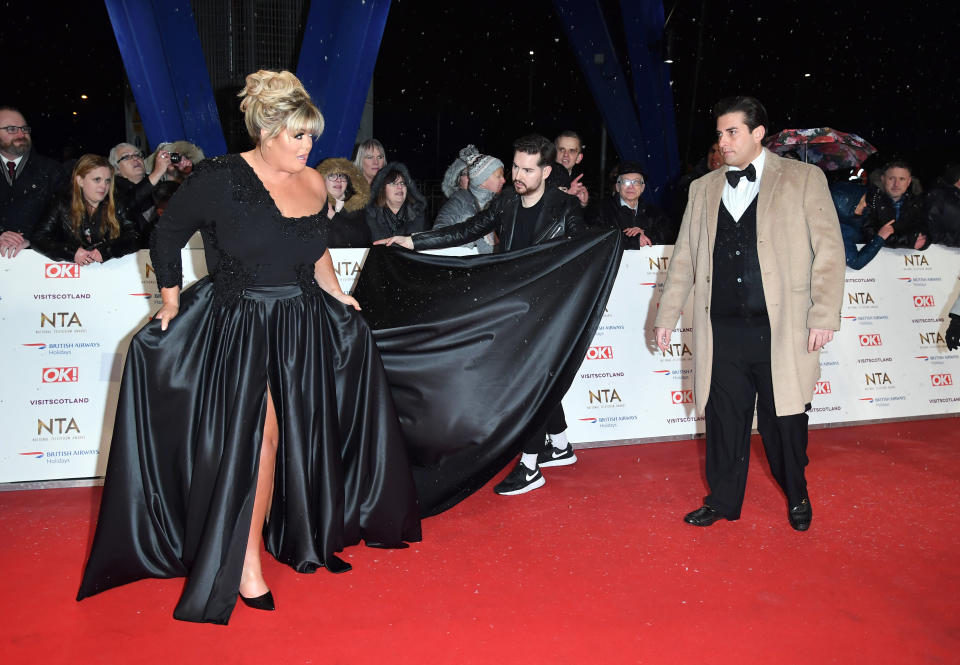 LONDON, ENGLAND - JANUARY 22:  Gemma Collins and James Argent attend the National Television Awards held at The O2 Arena on January 22, 2019 in London, England.  (Photo by Karwai Tang/WireImage)