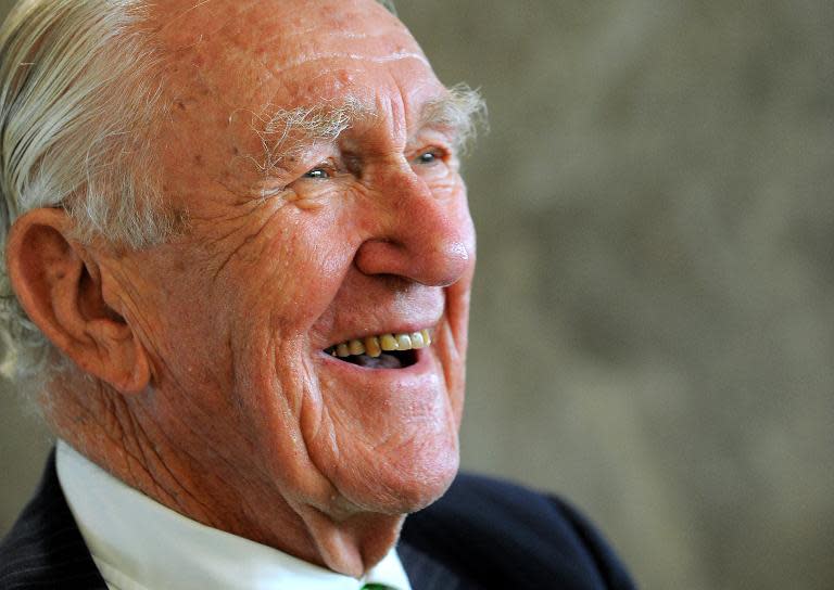 File photo of former Australian prime minister Malcolm Fraser, taken at the University of Melbourne's Law School in 2010