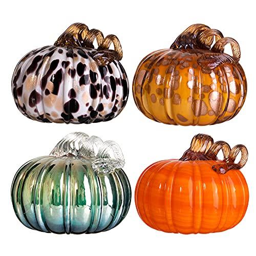 22) Hand-Blown Glass Pumpkin (Set of Four)