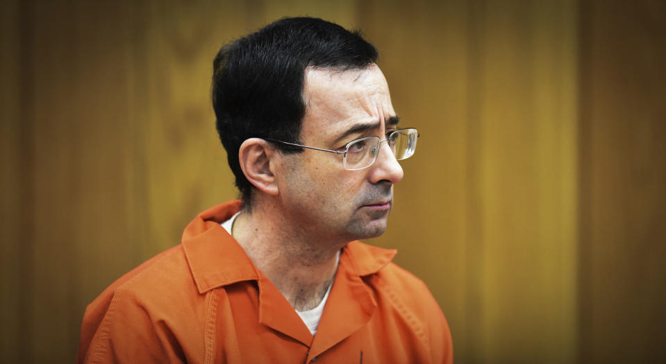 Larry Nassar in Eaton County Court in Charlotte, Mich. (Matthew Dae Smith / AP file )