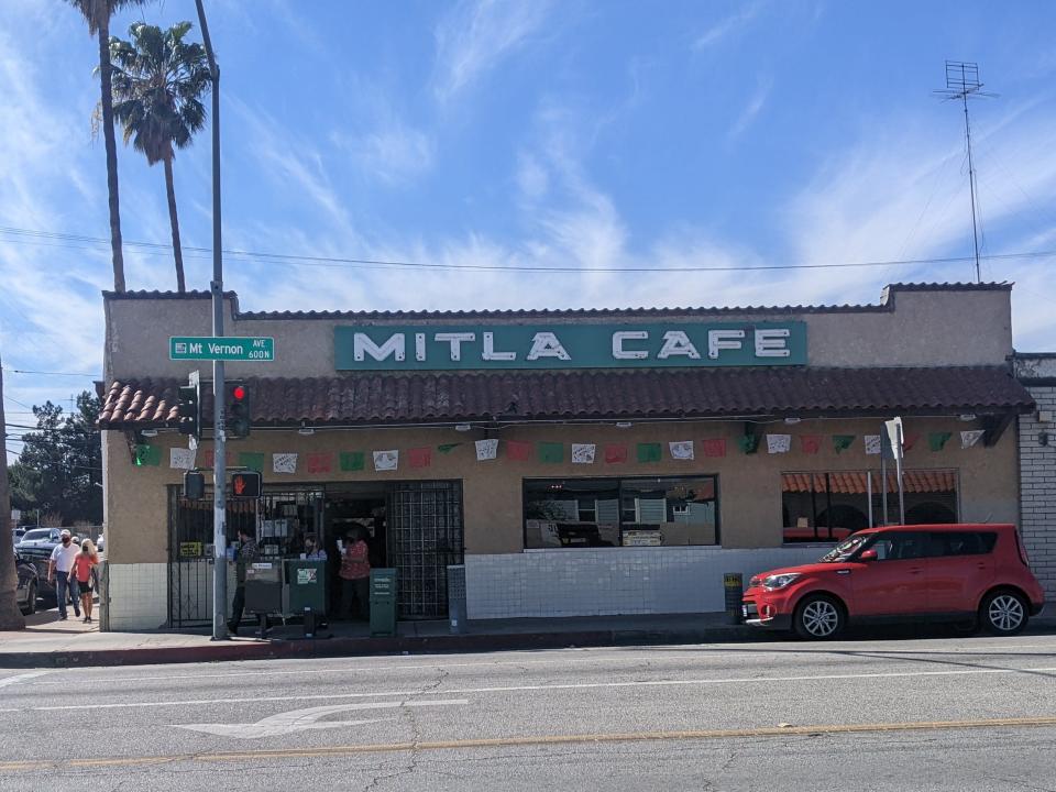 A photo of Mitla Cafe, the 85-year-old restaurant that inspired the creation of Taco Bell.