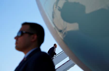 U.S. President Barack Obama boards Air Force One as he departs Joint Base Andrews in Washington to attend the North American Leaders' Summit in Ottawa, Canada June 29, 2016. REUTERS/Kevin Lamarque