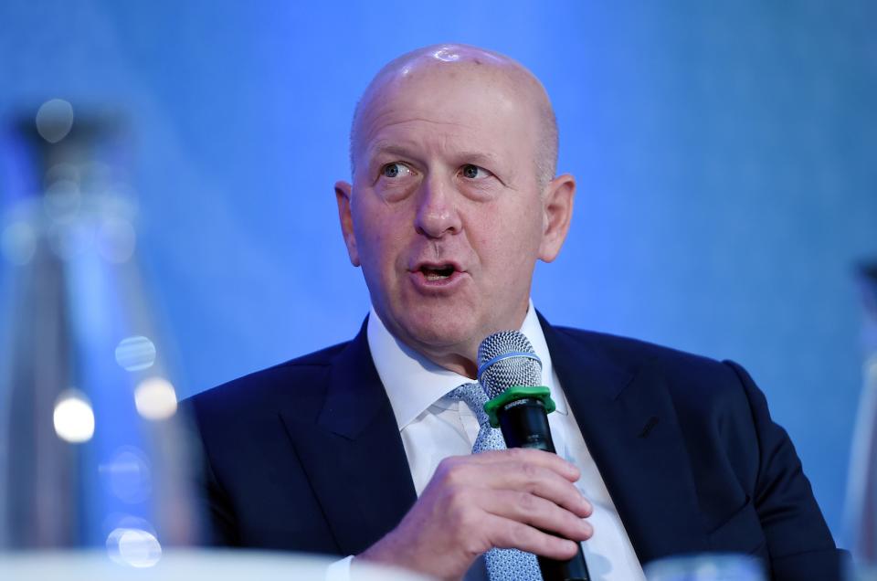 Goldman Sachs CEO David Michael Solomon speaks during a discussion on 