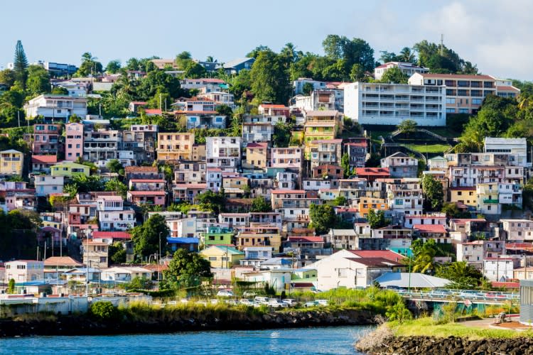 island, sea, coastal, coast, town, travel, holiday, summer, port, village, building, tourist, beach, architecture, colorful, blue, sky, scenic, house, boat, tourism, water, vacation, martinique, landscape