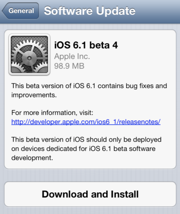 iOS 6 Beta 4