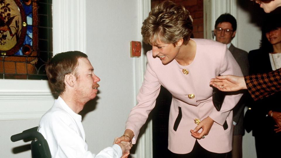 <p> Princess Diana did a huge amount of important work in her lifetime, but she is most often credited with being absolutely instrumental in undoing the stigma associated with AIDS – at a time when it was most needed. </p> <p> At the height of the AIDS crisis in 1978, Diana regularly visited patients living with the illness. And images of her hugging and shaking hands with patients were revolutionary in reminding people that AIDS was not contagious via typical social conduct, and in reducing the stigma of the illness for people living with it. </p> <p> At the time, during a visit to one hospital, she said, "HIV does not make people dangerous to know. You can shake their hands and give them a hug. Heaven knows they need it. What's more, you can share their homes, their workplaces, and their playgrounds and toys." </p> <p> Speaking about Diana’s impact, the chief executive of the <a href="https://www.tht.org.uk/news/how-princess-diana-challenged-hiv-stigma-every-hug" rel="nofollow noopener" target="_blank" data-ylk="slk:Terrence Higgins Trust;elm:context_link;itc:0;sec:content-canvas" class="link "><u>Terrence Higgins Trust</u></a>, Ian Green, said in 2021, "With every gloveless handshake and every hug, she helped to challenge the hysteria and fear which was rife at the time. I truly believe we wouldn’t be where we are today without her. </p> <p> "[And] for people living with HIV, her comments marked the start of her monumental efforts to see them treated with dignity, respect, and compassion. Of course, it didn’t change everything overnight and abhorrent stigma and discrimination remain today, but the Princess’s impact was felt worldwide." </p>