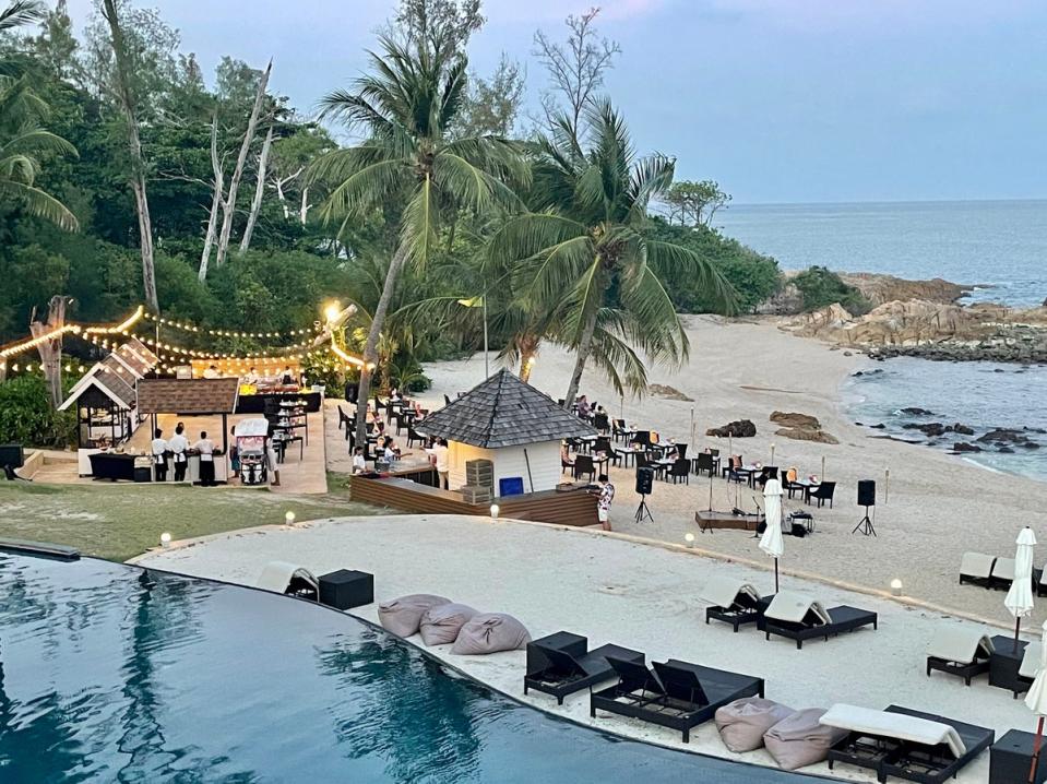 Bliss: the infinity pool and beach bar on the Ritz-Carlton’s private cove on Koh Samui (Fiona McIntosh)