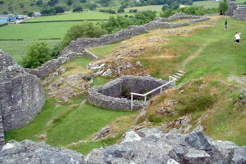 The main courtyard at Castell y Bere with its central well