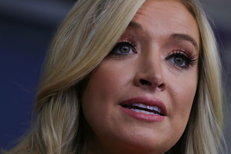 White House Press Secretary Kayleigh McEnany holds a daily press briefing at the White House in Washington